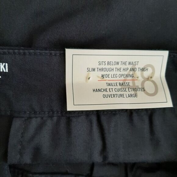 GAP The Perfect Khaki Wide Leg Opening Pants Black Sz 16 Flawed - Picture 11 of 11